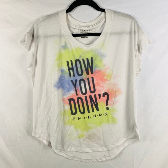 Friends "How You Doin?" Semi-Sheer Retro Tank Top Large Y2K TV Quotes - Picture 1 of 6